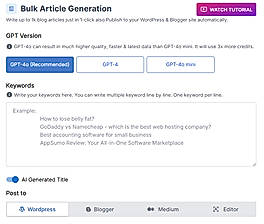 Bulk Article Generation