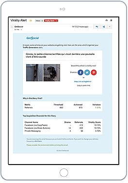 GetSocial screenshot: Viral alerts
