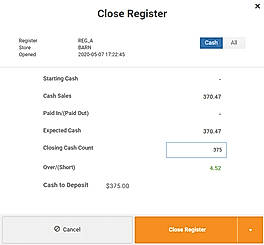 Close register