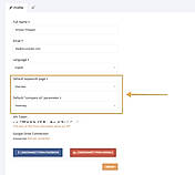 Profile settings default