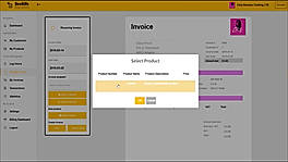 BeeBills screenshot: Products can be selected from an in-built database or added from scratch