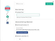 Choose facebook and enter the pixel code
