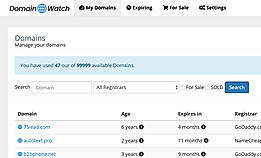 DomainWatch : Dashboard screenshot