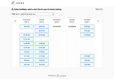 Candidate selects interview time