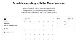 Schedule a Meeting with the Manaflow team