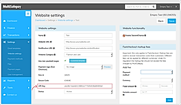 MultiSafepay : Website Settings screenshot