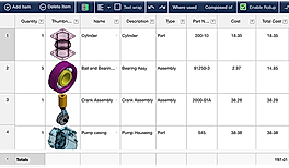 OpenBOM : Image Parts in BOM screenshot