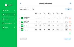 Timesheet screenshot