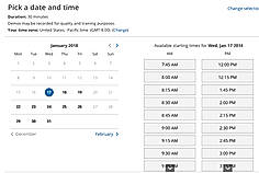 Available demo dates and times
