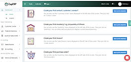 ZapERP : Dashboard screenshot