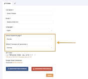 Profile settings default