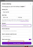 Create A meeting screenshot