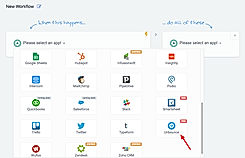 Automate.io screenshot: Automate.io allows users to connect a number of cloud applications and services with one-to-one or multi-step integrations