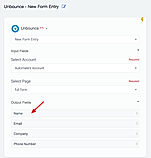 Automate.io screenshot: Output fields can then be dragged-and-dropped to define actions