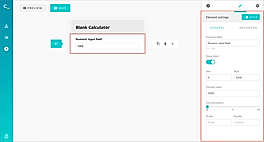 Calculator element settings