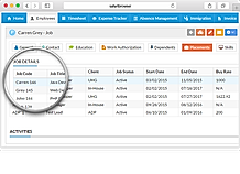 CEIPAL Workforce screenshot: Employee job details