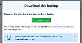 Download backups screenshot