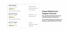 Unique Websites Telegram Channels