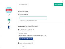Choose facebook and enter the pixel code