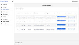 Domain Pager : Domain Inquiries screenshot