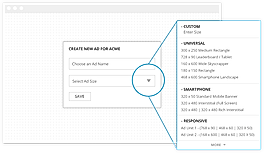 Start by choosing standard IAB or custom ad sizes.