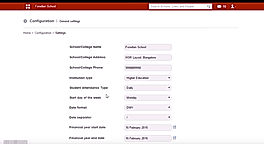 Fedena Pro screenshot: Configure basic school details