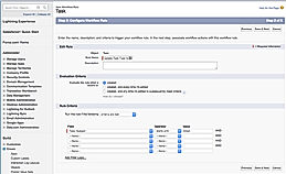 Salesforce configuration - New work flow rule