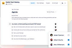 Weekly Team Meeting screenshot