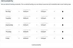 Set Availability screenshot