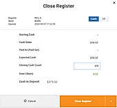 Close register