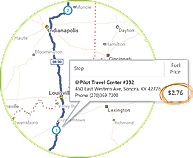 Preferred fuel locations Screenshot