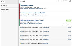 Builds page expanded