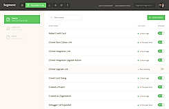 Segment screenshot: Event tracing in Segment