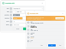 Available shifts screenshot