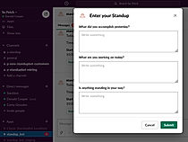 Standup Bot : Slackbot dialogue screenshot