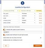 Sync2CRM screenshot: Advanced lead ads field mapping puts data from any field on a Facebook Lead Ad form in the corresponding field in a CRM