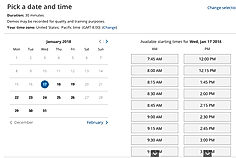 Available demo dates and times