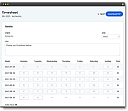 Timesheet screenshot