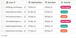 Create tables with 20  column types