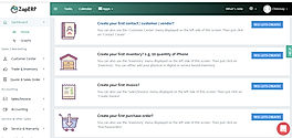ZapERP : Dashboard screenshot