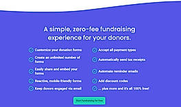 zero-fee fundraising experience for your donors
