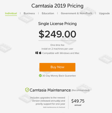 TechSmith Camtasia-20/Snagit-20 New License 15-24 Users -  Government/Non-Profit