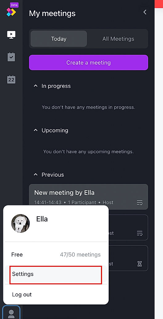 Share Meeting Minutes screenshot