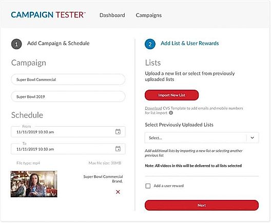 CampaignTester : Campaigns screenshot