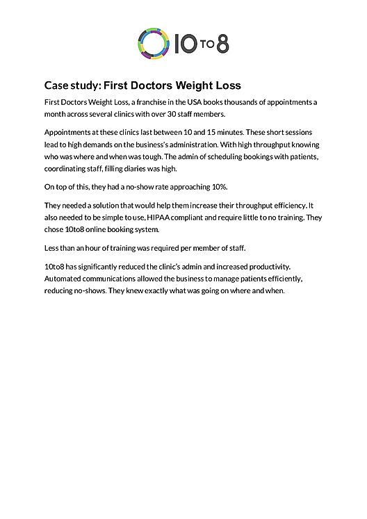 Case study: First Doctors Weight Loss