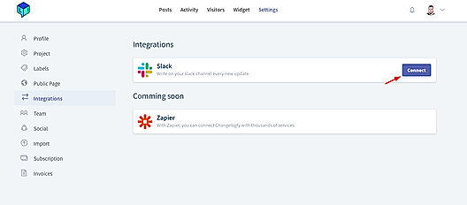 Changelogfy : Slack Integration screenshot