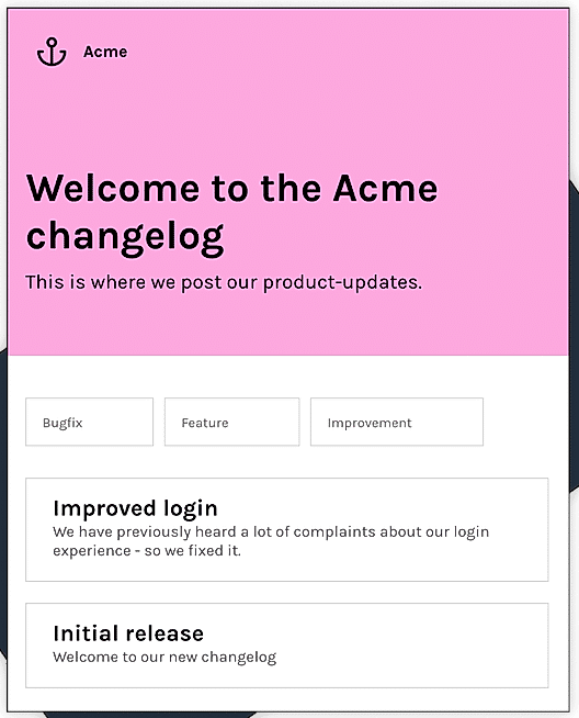 Changes : Landing Pages screenshot