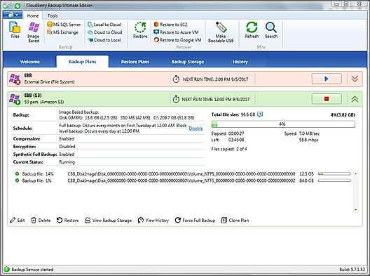 CloudBerry Backup Demo - Backup Plans