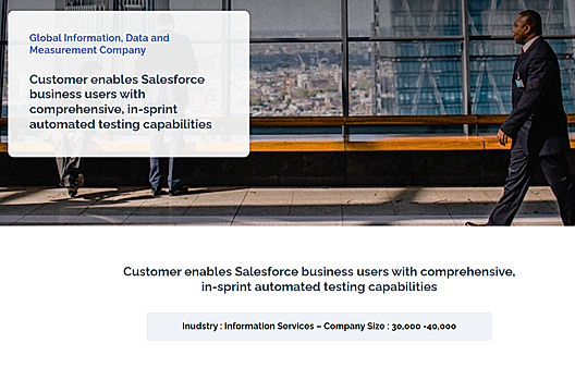 Customer enables Salesforce business users with in-sprint Automated Testing capabilities