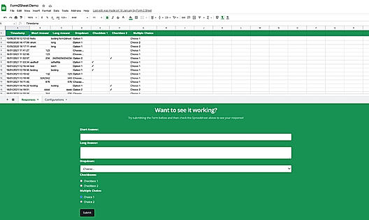 Create custom HTML Forms and save the responses in Google Sheets